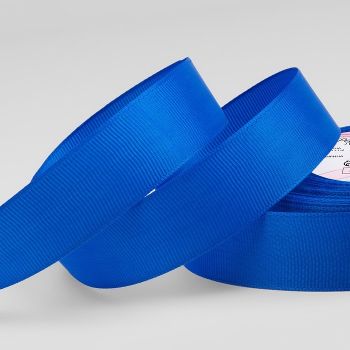 Лента репсовая, 25 мм, 23 &plusmn; 1 м, цвет синий №40