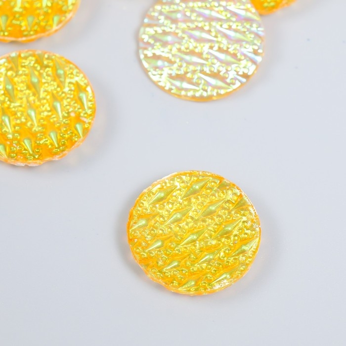 Декор для творчества пластик  "Дождь" голография оранж набор 6 шт 2,5х2,5 см