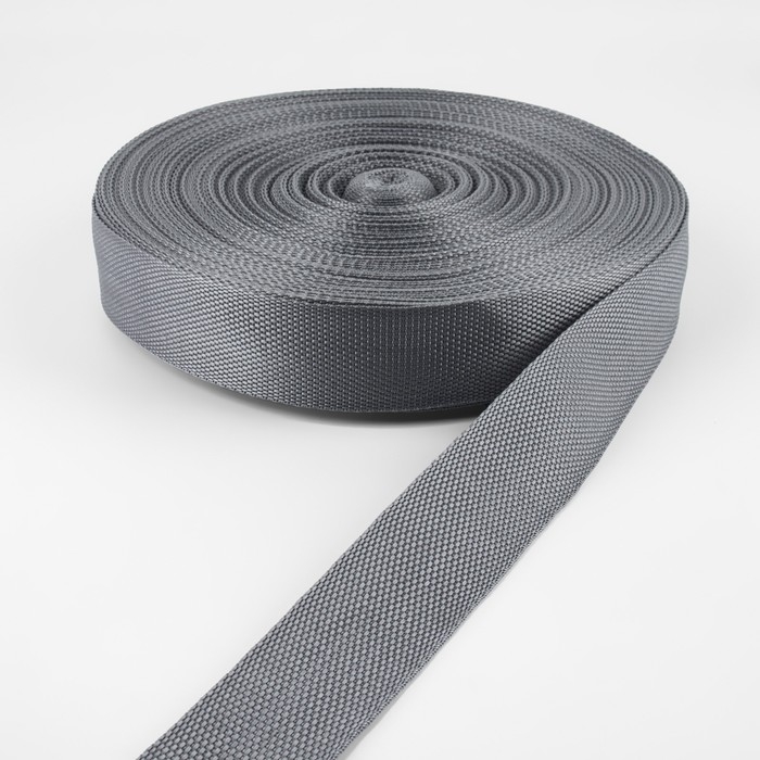 Стропа ременная, 40 мм, 50 &plusmn; 1 м, плотность 15,5 гр/м, цвет серый №19