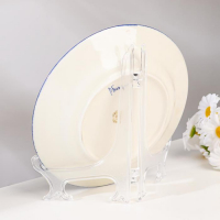 Тарелка "Благословение очага", на подставке, 18 см, гжель, фарфор