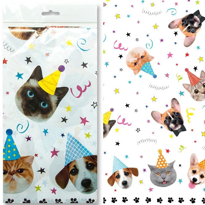 Скатерть одноразовая &laquo;Котики и Собачки&raquo;, 120х180 см, 1 шт.