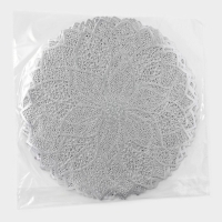 Салфетка сервировочная на стол &laquo;Цветок&raquo;, 38&times;38 см, цвет серебро