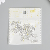 Декор для творчества металл "Звёзды" серебро набор 50 шт 1х1 см