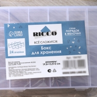 Органайзер для хранения RICCO, 24 ячейки, 19,5&times;13,5&times;2 см, цвет МИКС