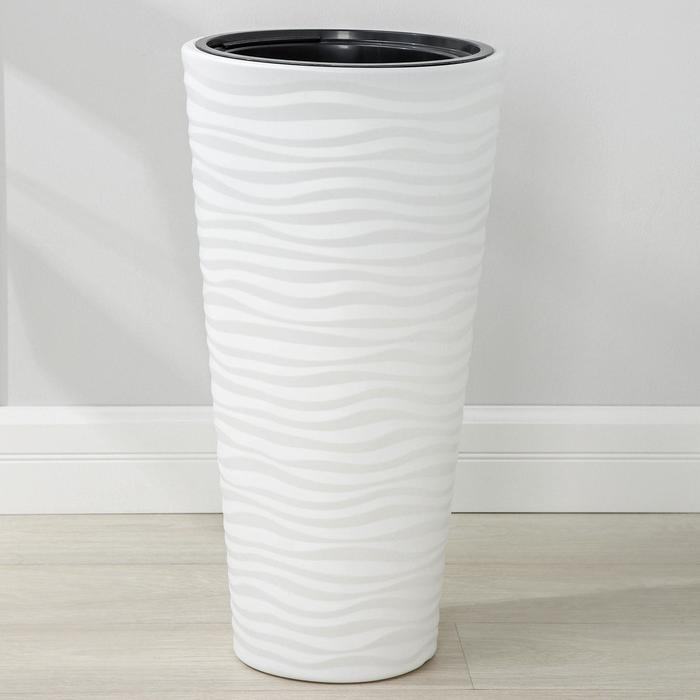 Кашпо для цветов со вставкой &laquo;Оазис&raquo;, 25 л (5 л), цвет белый