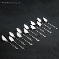 Набор ложек столовых из нержавеющей стали &laquo;Камея&raquo;, длина 18,5 см, 12 шт
