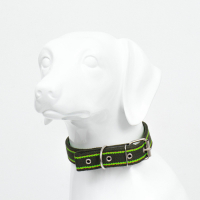 Ошейник брезентовый безразмерный двухслойный, хаки/зелёный, 67 х 3 см, ОШ до 55 см