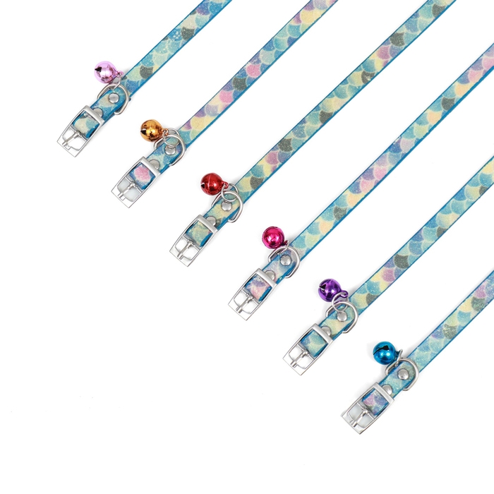 Ошейник "Русалка", искусственная кожа, 31 х 1 см, микс цветов