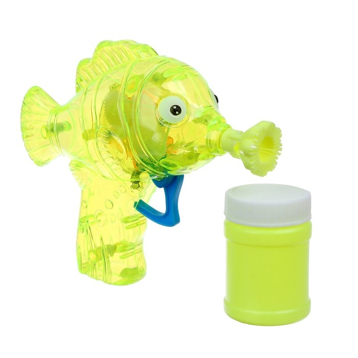 Генератор-пистолет мыльных пузырей &laquo;Рыбка-пистолет&raquo; со светом, 50 мл, цвета МИКС