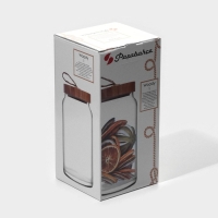 Банка для сыпучих продуктов стеклянная Вуди, 1,1 л, с бамбуковой крышкой