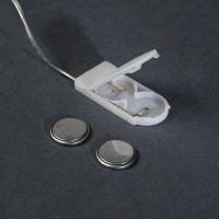 Гирлянда &laquo;Нить&raquo; 5 м роса, IP20, серебристая нить, 50 LED, батарейки CR2032х2 (в комплекте), свечение красное