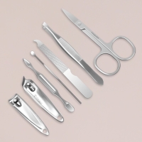 Набор маникюрный &laquo;TOUCH&raquo;, 7 предметов, PVC - чехол, цвет голубой