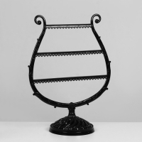 Подставка для украшений &laquo;Арфа&raquo;, 34 места, 15&times;28&times;38 см, цвет чёрный