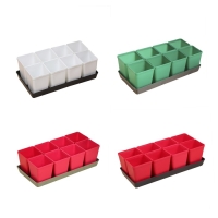 Набор для рассады: стаканы по 600 мл (8 шт.), поддон 36 &times; 18 см, цвет МИКС, Greengo