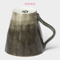 Кружка фарфоровая Доляна &laquo;Млечный путь&raquo;, 350 мл, цвет серый