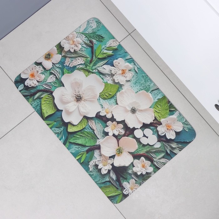 Коврик для дома Доляна Wild Flora, влаговпитывающий, 40&times;60 см