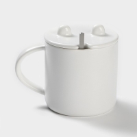 Кружка керамическая с ложкой &laquo;Панда&raquo;, 350 мл, цвет белый