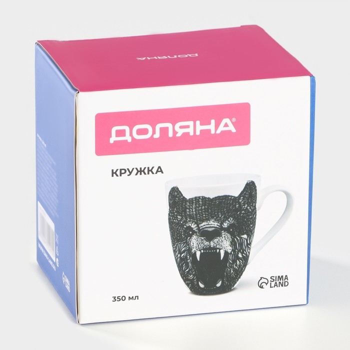 Кружка фарфоровая Доляна &laquo;Медведь&raquo;, 350 мл
