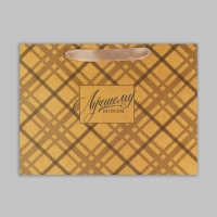 Пакет подарочный крафтовый горизонтальный, упаковка, &laquo;Лучшему во всём&raquo;, MS 23 х 18 х 8 см