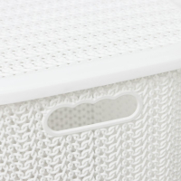 Корзина бельевая с крышкой &laquo;Вязь&raquo;, 60 л, 44&times;36&times;52 см, цвет белый