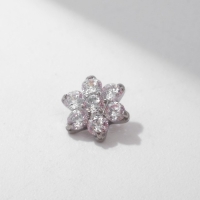 Накрутка для пирсинга из нержавеющей стали &laquo;Цветок&raquo;, цвет белый в серебре, резьба 0,07 мм