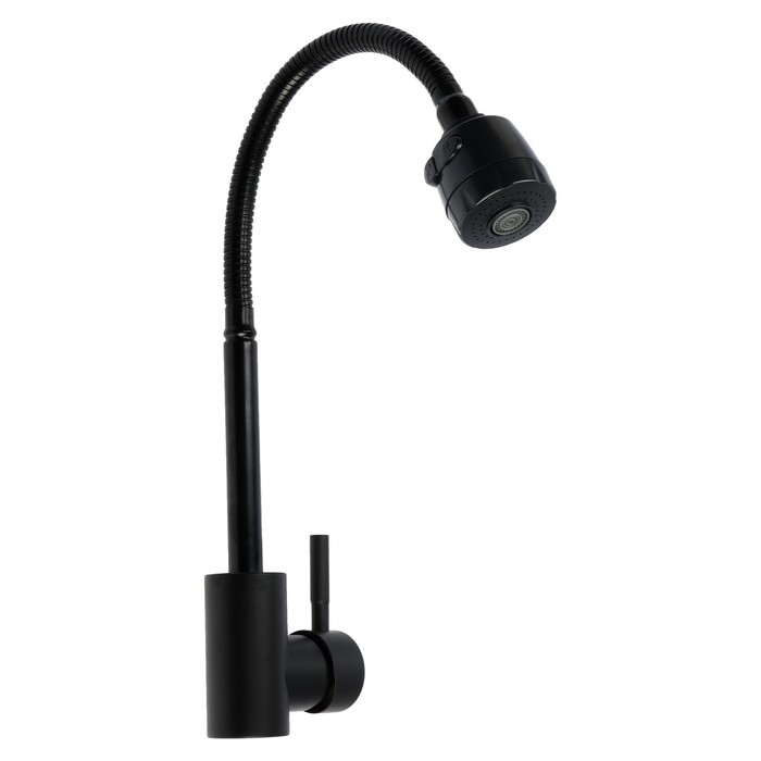 Смеситель для кухни ZEIN Z2391, гибкий излив, картридж 40 мм, нержавеющая сталь, черный