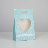 Переноска для цветов &laquo;Love&raquo;, голубая, 24 &times; 12,5 &times; 37 см