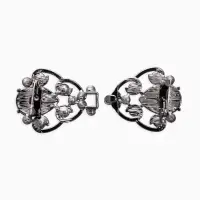 Зажим для кардигана "Ажур", винтаж, цвет серый в сером