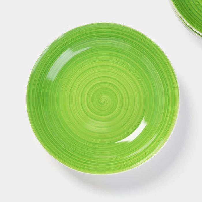 Набор тарелок глубоких Доляна &laquo;Палитра&raquo;, 20,2&times;4,2 см, фарфор, 6 шт, зелёный