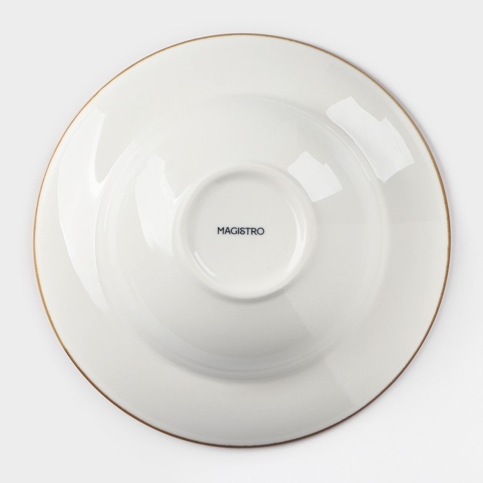 Тарелка фарфоровая для пасты Magistro &laquo;Церера&raquo;, 400 мл, d=19,5 см, цвет белый