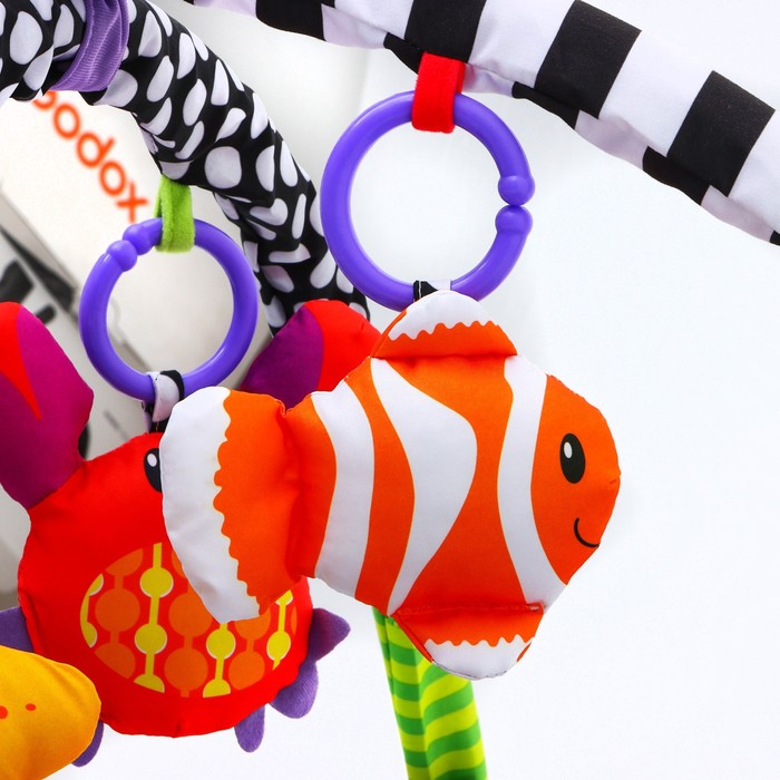 Развивающий коврик 3 в 1 &laquo;Черепаха&raquo;, 68x68 см, 30 цветных шариков, 4 игрушки, Крошка Я