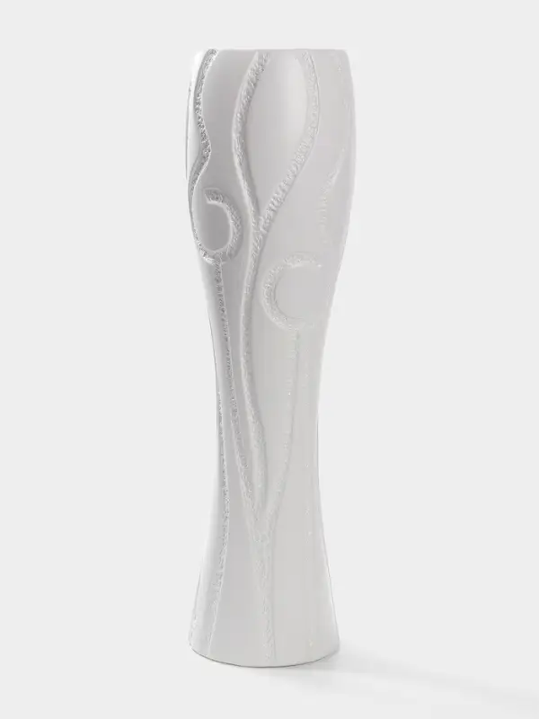 Ваза напольная керамика "Висент" 56х13 см, белый