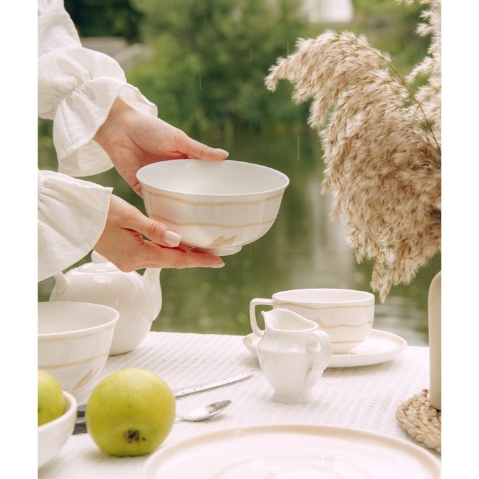 Набор салатников фарфоровых SL Home &laquo;Гатто&raquo;, 700 мл, d=15 см, цвет белый