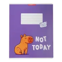 Тетрадь 18 листов в клетку "Капибара", обложка мелованный картон, ВД-лак, блок 60 г/м2, 5 видов, МИКС