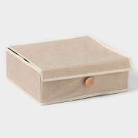 Органайзер для хранения белья LaDо́m &laquo;Франческа&raquo;, 9 ячеек, с крышкой, 35&times;30&times;12 см, цвет бежевый