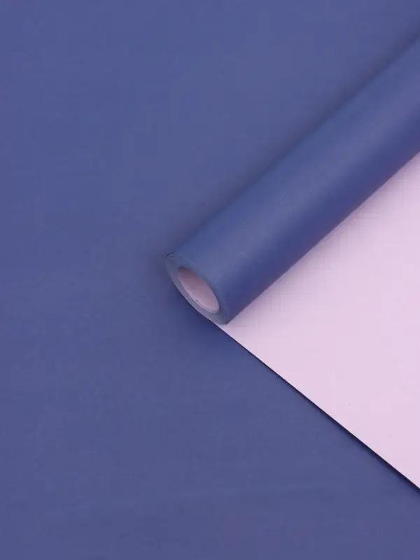 Бумага упаковочная крафт, двусторонняя, синий-св.сиреневый 0,68 х 10 м