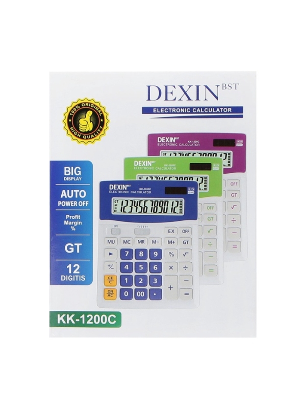 Калькулятор настольный 12-разрядный КК-1200C, белый/синий