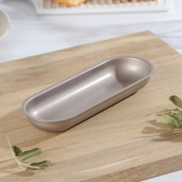 Форма для выпечки &laquo;Овал&raquo;, 19&times;7&times;2,5 см, антипригарное покрытие, цвет золотой