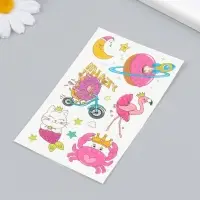 Переводные тату на тело цветные &laquo;Розовые мечты&raquo;, блёстки, 12&times;7.5 см