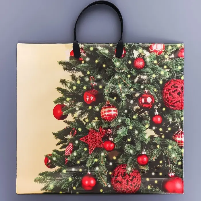 Пакет "Мерцание", полиэтиленовый с пластиковой ручкой, 37 х 33 см.