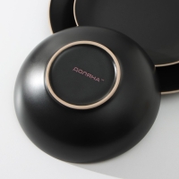 Набор тарелок керамических Доляна &laquo;Ваниль&raquo;, 18 предметов: 6 тарелок d=19 см, 6 тарелок d=27 см, 6 мисок d=19 см, цвет чёрный