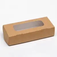 Контейнер на вынос, с окном, крафт, 17&times;7&times;4 см