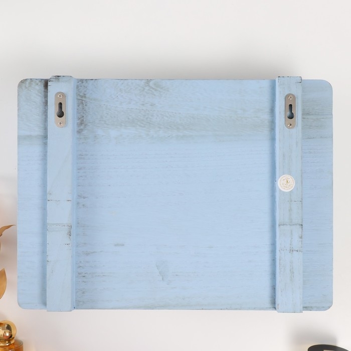 Крючки декоративные дерево с карманом и полочкой "Серый состаренный" 10,5х28х18 см