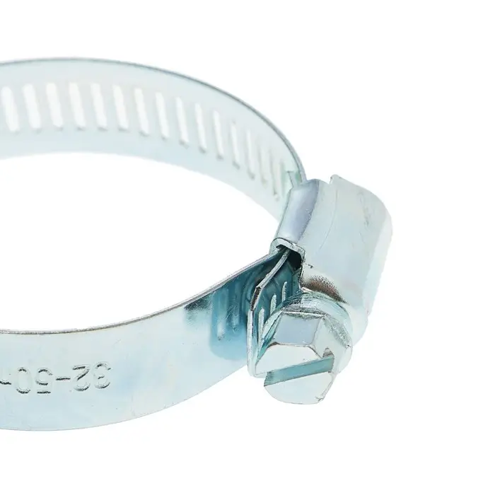 Хомут червячный ZEIN, сквозная просечка, диаметр 32-50 мм, ширина 12.7 мм, оцинкованный