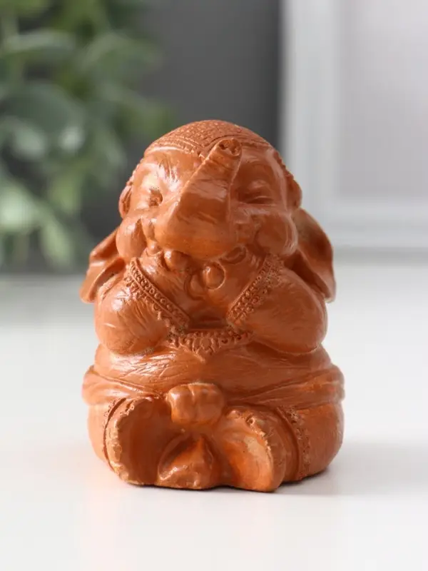 Фигура &laquo;Слон ничего не говорю&raquo;, 7&times;5.5&times;6 см, красная глина