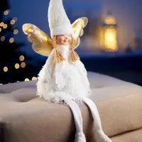 Фигура текстиль &laquo;Кукла в белом&raquo; 70 см, 6 LED, AG10x3 (в компл.), Т/БЕЛЫЙ