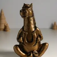 Копилка "Лошадь с подковой" 14х15х24 см, бронза