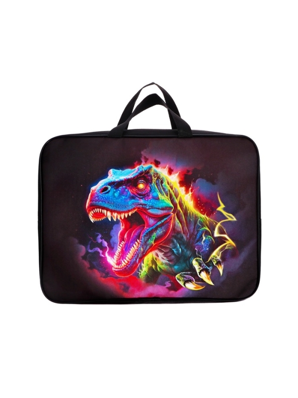 Папка с ручками текстильная А4, 360&times;245&times;70 мм, Calligrata TOP &laquo;Динозавр&raquo;