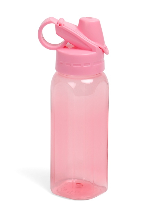 Бутылка для воды спортивная прозрачная, 450 мл, 20 х 8 см, розовая