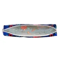 Пенал школьный на молнии  Цветы Синий